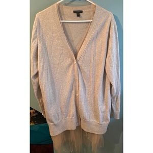 J.Crew Boyfriend Cardigan with Tulle Lining